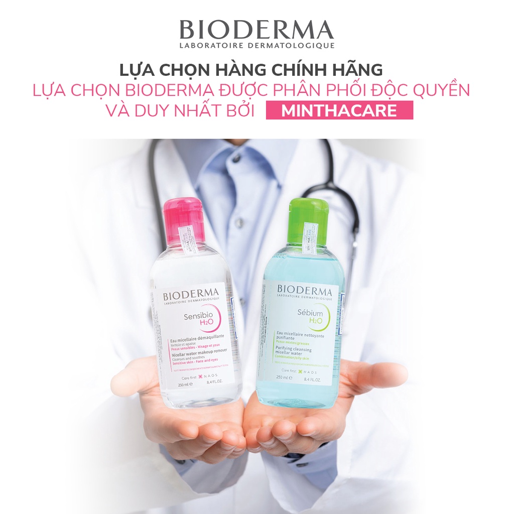 Dung dịch làm sạch và tẩy trang công nghệ Micellar Bioderma Sensibio H2O 500ml