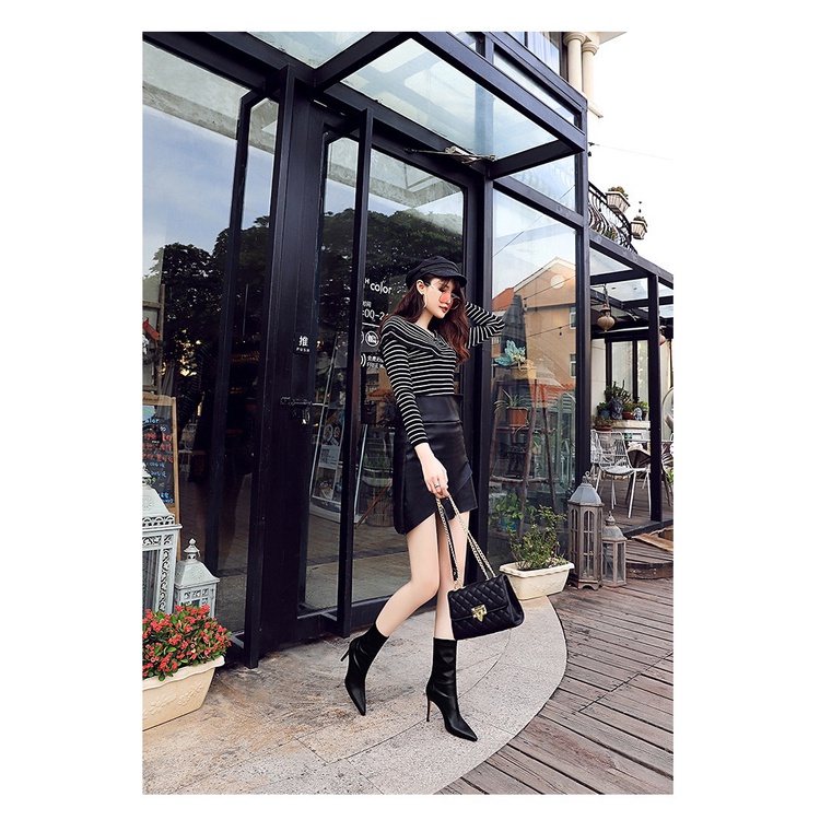 Giày bốt cao gót BIGTREE Mall-315-12 mũi nhọn phong cách doanh nhân thời trang cho nữ