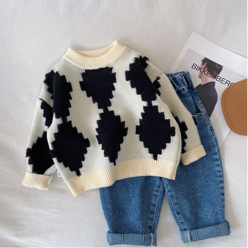 Áo Sweater Lót Nhung Dày Dặn Thời Trang Thu Đông Phong Cách Hàn Quốc Cho Bé