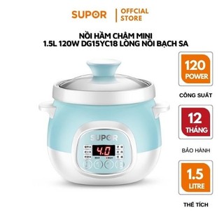 Nồi hầm chậm, ninh cháo, nấu soup, tổ yến đa năng 1.5  L Supor DG15YC18 vung kính kèm hdsd tiếng Việt