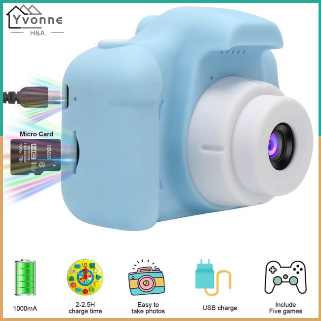 Máy Quay Video Kỹ Thuật Số Mini Thông Minh Hd Có Thể Sạc Lại Dành Cho Trẻ Em