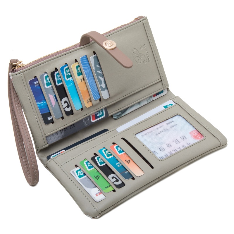 Ví Da Mềm Dáng Dài Phối Khóa Kéo Thời Trang Cho Nữ