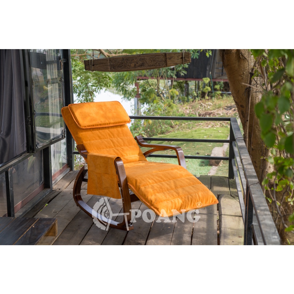 Ghế thư giãn | POANG ROCKING CHAIR | plywood óc chó/bạch dương | cam | R67xS162xC86 cm