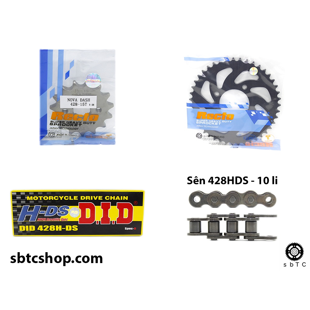 NSD Nhông dĩa RECTO sên DID đen 10 li ly GPX Legend chính hãng Thái Lan