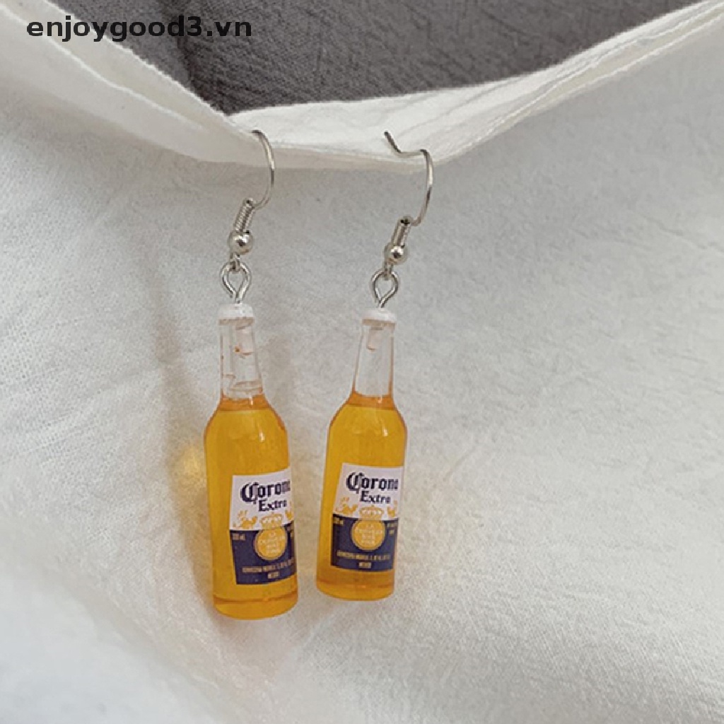1 Đôi Khuyên Tai Resin Hình Cốc Bia Thời Trang Cho Nữ