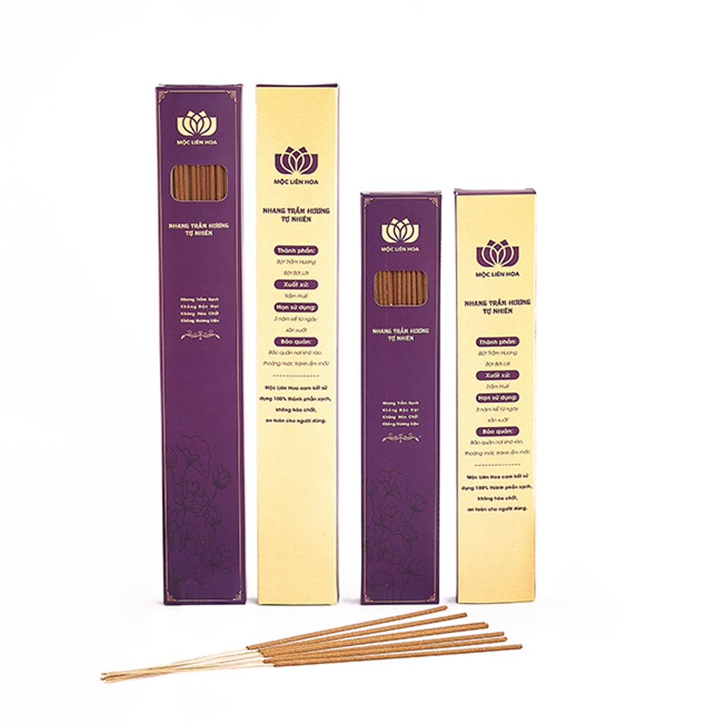 Nhang Trầm Hương Mộc Liên Hoa 50 Cây Chân Mộc Tự Nhiên - Thơm Dịu Nhẹ - An Nhiên