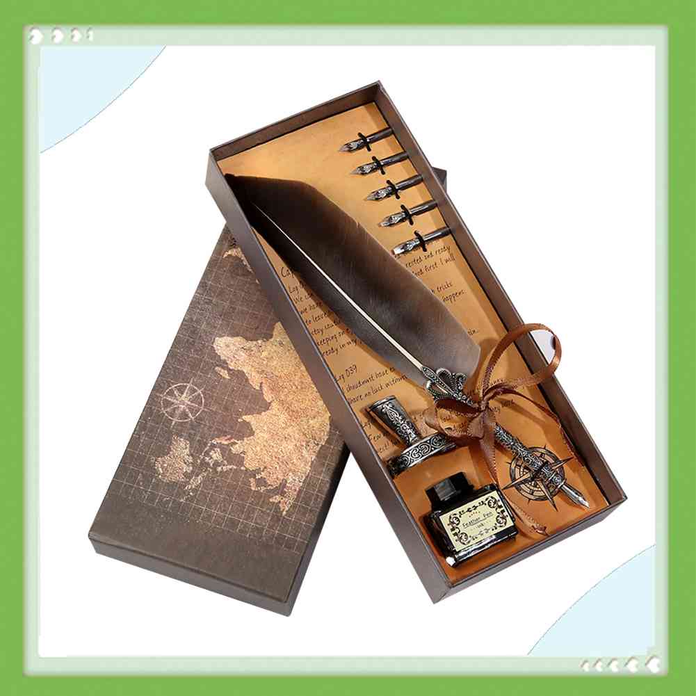 Set Bút Mực Đính Lông Vũ Thư Pháp Cổ Điển