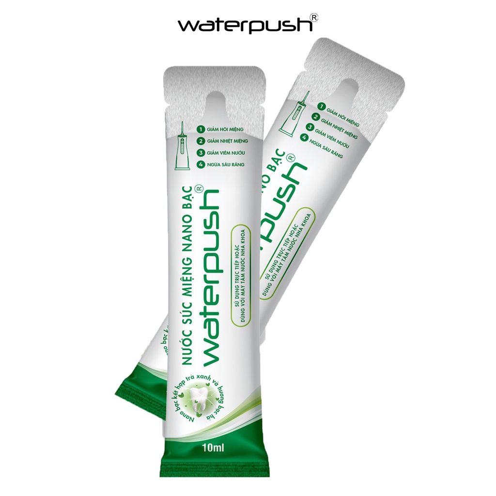 [DÙNG ĐƯỢC CHO MÁY TĂM NƯỚC] Nước súc miệng WaterPush Nano Bạc giúp trắng răng, giảm nhiệt miệng, hơi thở thơm mát