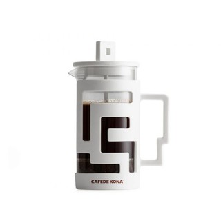 Bình French Press - Bình pha cà phê kiểu Pháp thủy tinh khung nhựa Cafede Kona màu trắng – 350ml