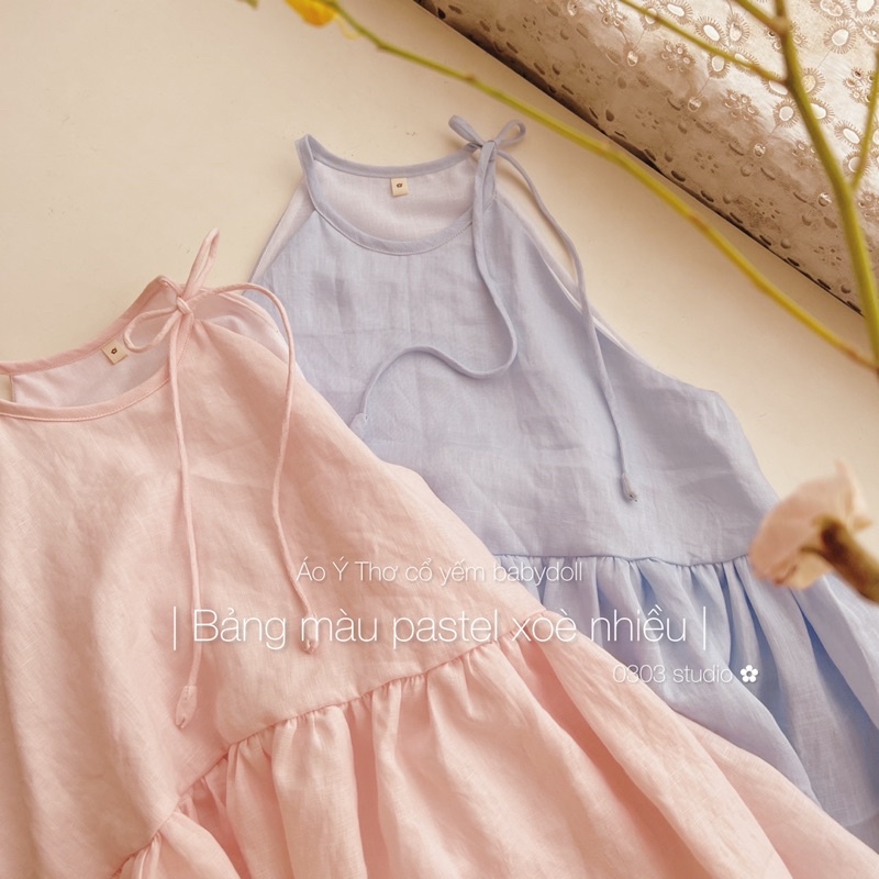 | 0303 studio | áo yếm babydoll - vải linen - dòng Ý Thơ