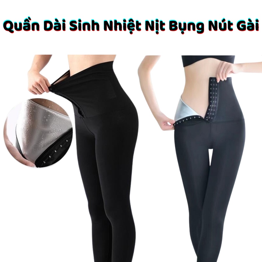 Quần Dài Sinh Nhiệt Gen Bụng Nút Gài Định Hình Eo Đốt Mỡ Nhanh Chóng Tập Gym Thể Thao Cho Nữ