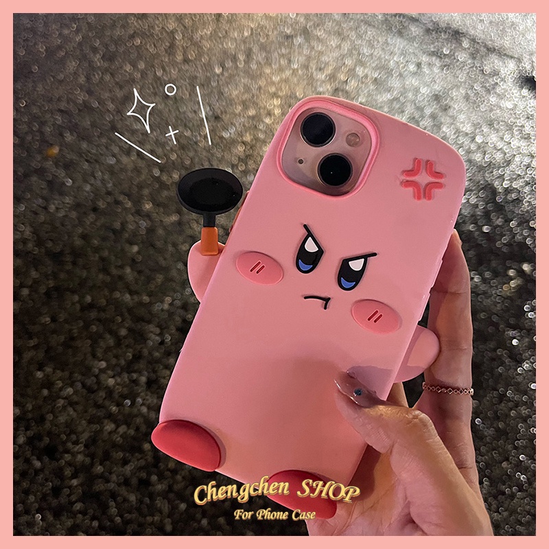 Ốp Điện Thoại Silicon Hình Angry Kirby Cho iPhone14ProMax iP13Pro XS iPhone11 12Promax 13Promax 11 12 13
