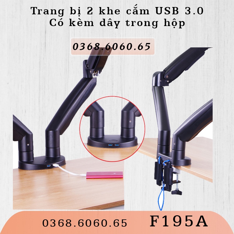 F195A Giá Treo 2 Màn hình máy tính/ / Phiên bản F100A có 2 cánh tay/ Cao cấp hơn #F160 #H180