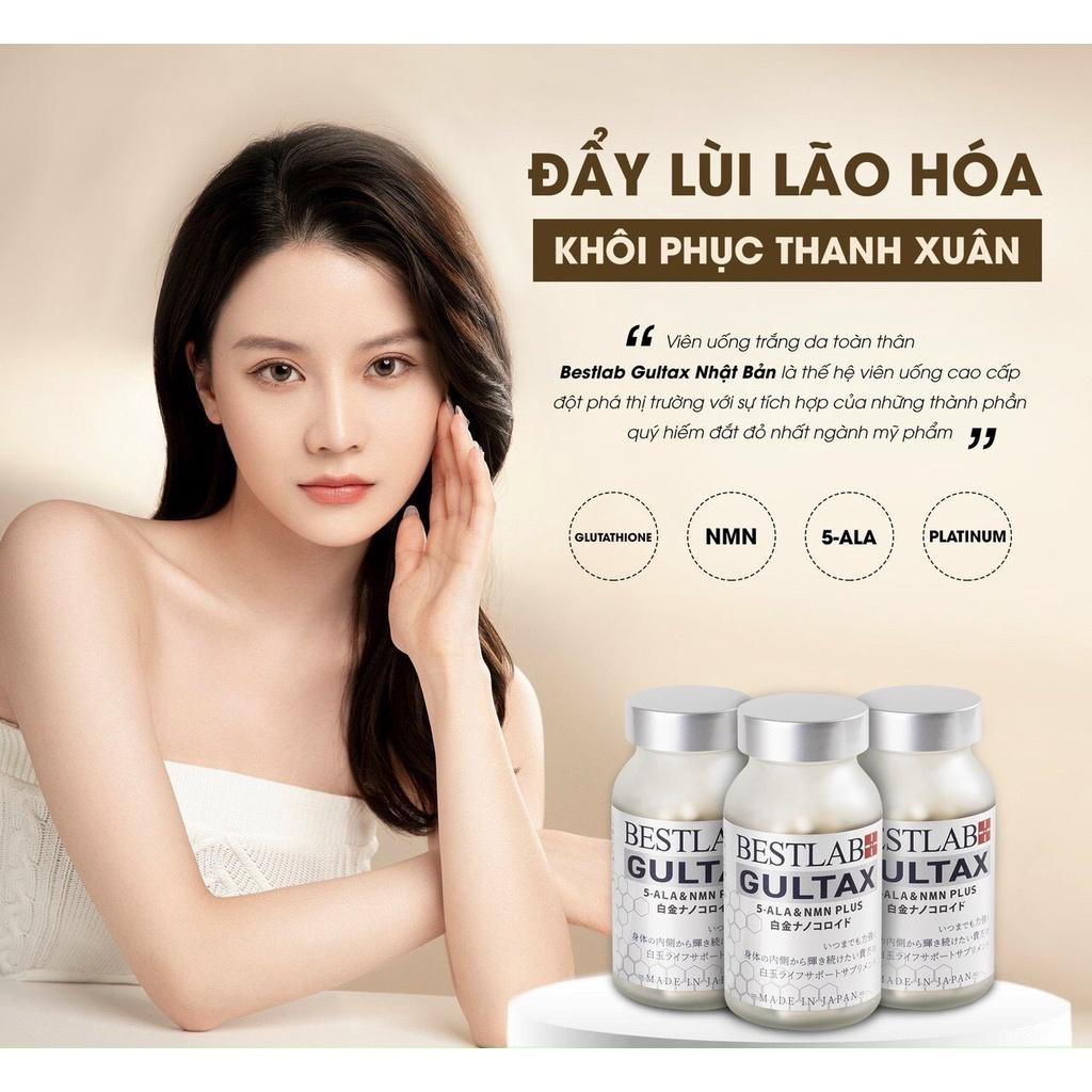 Viên Trắng Da Bestlab Gultax 5-ALA & NMN Plus Nhật Bản Hộp 90 Viên - Mờ Thâm, Chống Lão Hóa