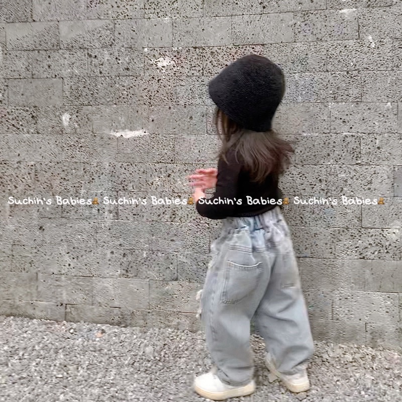 Quần bò suông rách cho bé trai và gái Suchin QDK0061