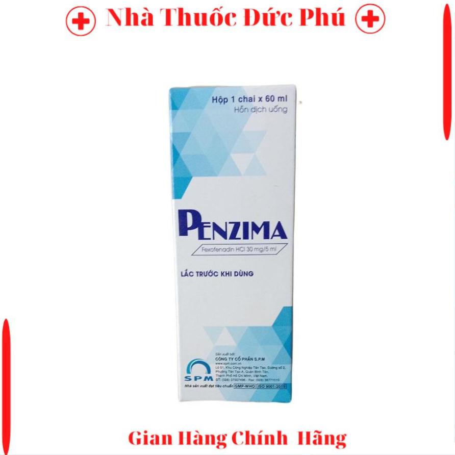 Hỗn dịch uống Penzima -  mũi dị ứng và mày đay ở người lớn và trẻ em trên 2 tuổi lọ 60ml SPM X