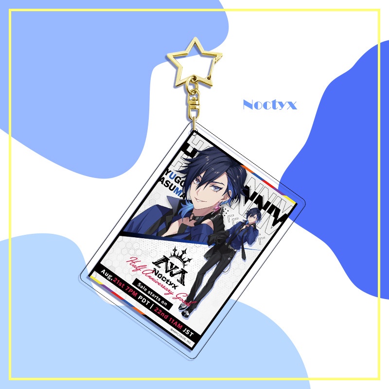 Móc Chìa Khóa YB2 Luxiem Noctyx Vtuber Hoạt Hình Uki Sonny Yugo Alban Dễ Thương