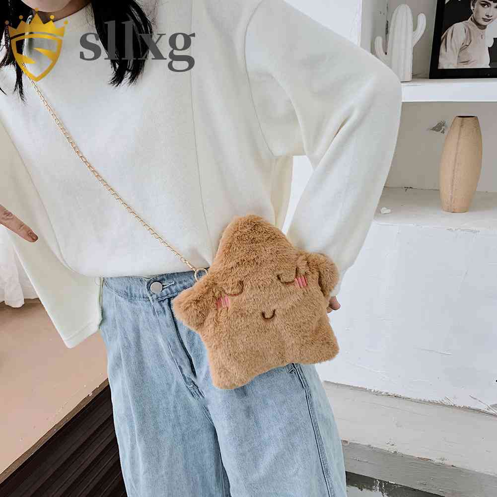 Túi Đeo Chéo Hình Dấu Chân Gấu Hoạt Hình Nhồi Bông Đáng Yêu