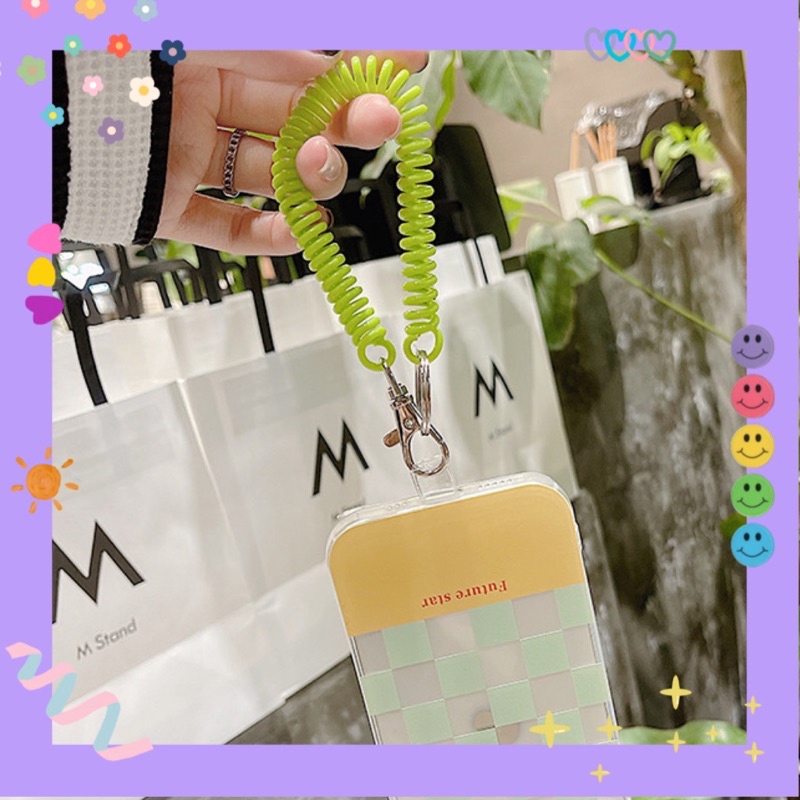 Dây lò xo đeo tay gắn ốp điện thoại/airpods/chìa khoá 🔒 chống thất lạc