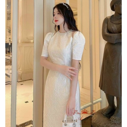 SET ÁO DÀI GẤM CÁCH TÂN 2 MÀU