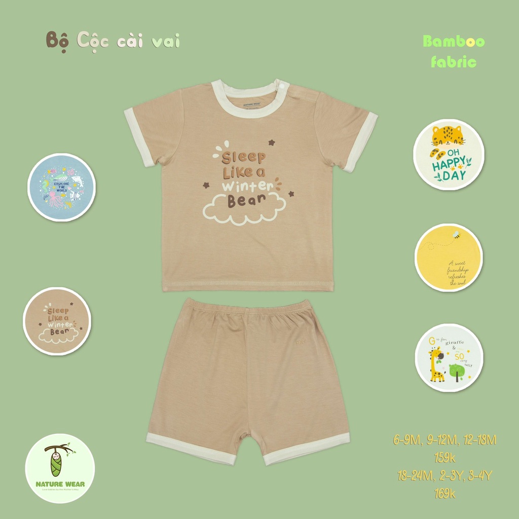 Nature wear - Bộ cộc cài vai in hình NWC2208001