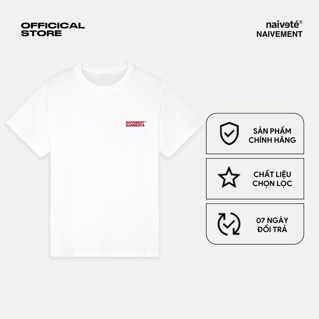 Áo thun unisex NAIVETE Garment T-shirt chất liệu cotton cao cấp