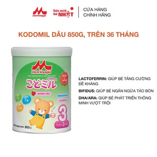 Combo 4 lon sữa morinaga kodomil số 3 nhật bản hương dâu 850g đề kháng tốt, dha, ca trên 3 tuổi