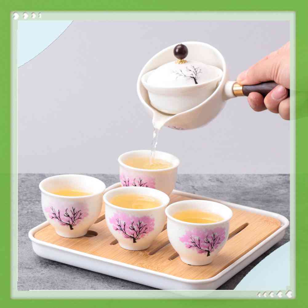 Bộ Ấm Trà Bằng Gốm Sứ Phong Cách Trung Hoa