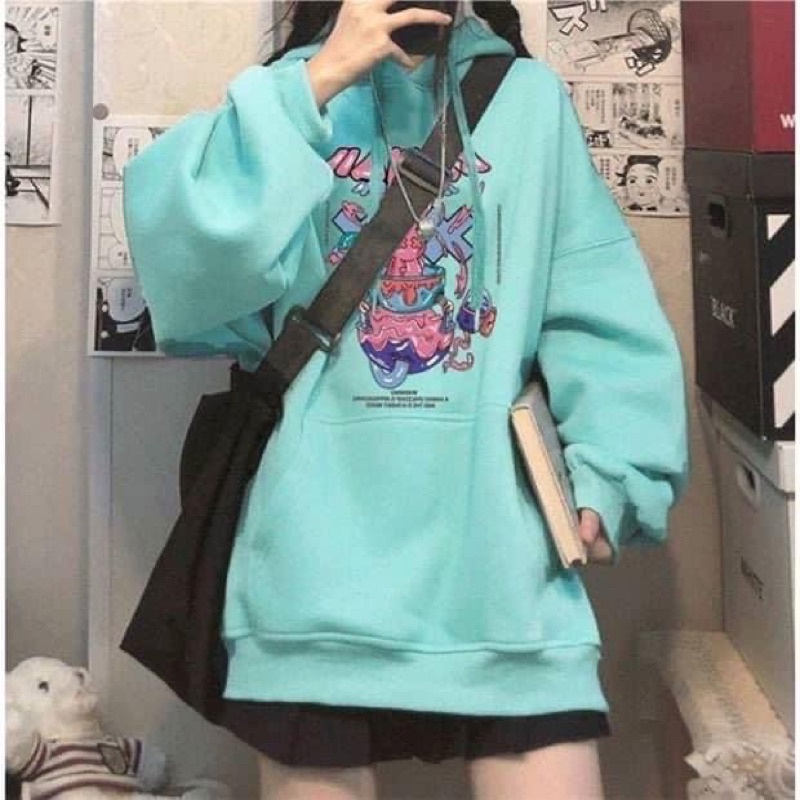 [ Rẻ vô địch ] ÁO HOODIE FORM RỘNG MŨ HAI LỚP SALE - thỏ kama