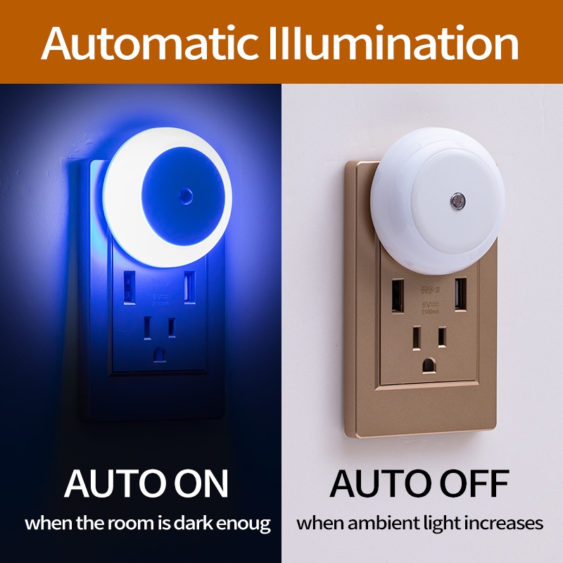 Đèn Đọc Sách Tròn Bảo Vệ Mắt Tự Động Phích Cắm US / EU Tiết Kiệm Năng Lượng