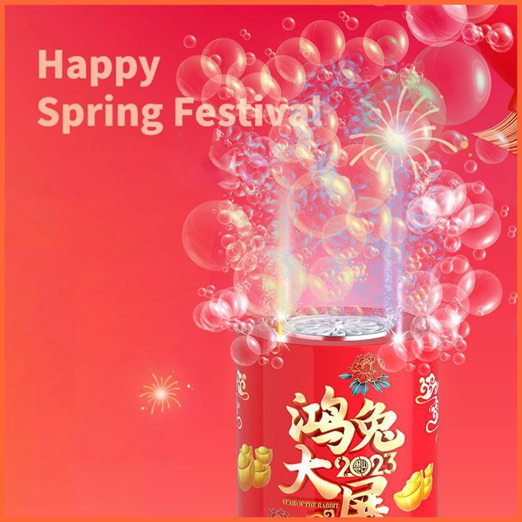 Máy Thổi Bong Bóng Hình Thỏ Có Âm Thanh Và Đèn LED 12 Lỗ Trang Trí Năm Mới