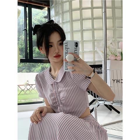 Set Áo Sơ Mi Và Chân Váy Caro Phong Cách Retro Thời Trang Cho Nữ