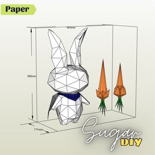 Thỏ Sugar - Mô hình giấy DIY có màu