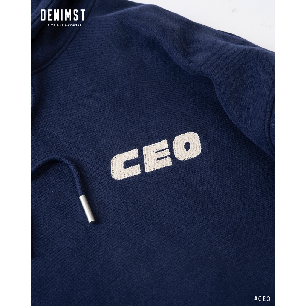 Áo hoodie lót lông DENIMST CEO, áo nỉ lót lông đơn giản, form cho nam và nữ