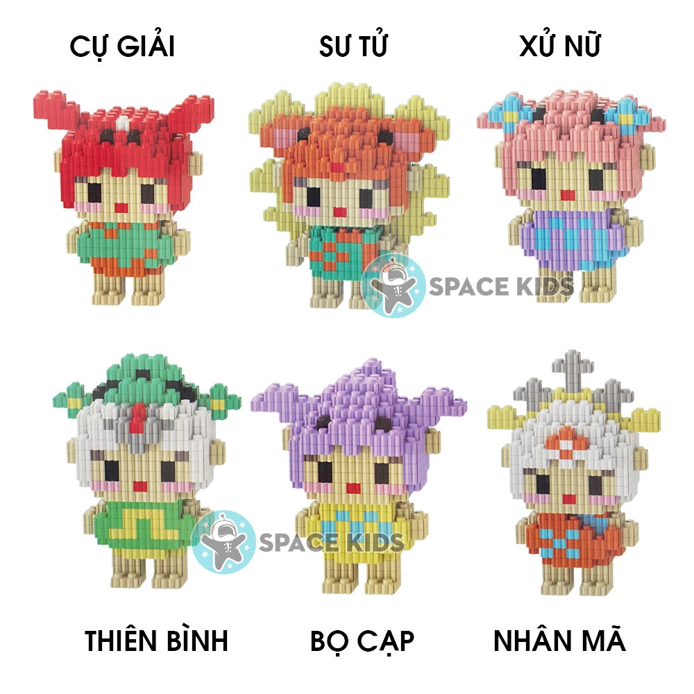 Đồ chơi mô hình lắp ráp le.go 12 cung hoàng đạo mini dễ thương cho bé, mô hình cung hoàng đạo building block