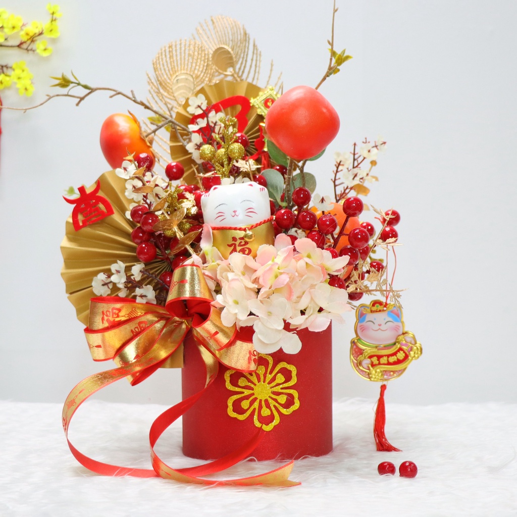 Chậu Hoa Trang Trí Tết A15 Đón Tài Lộc