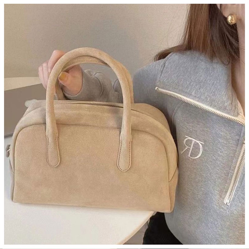 Mischa Túi Xách Đeo Vai Phủ Lông Sức Chứa Lớn Màu Trơn Thời Trang Thu Đông