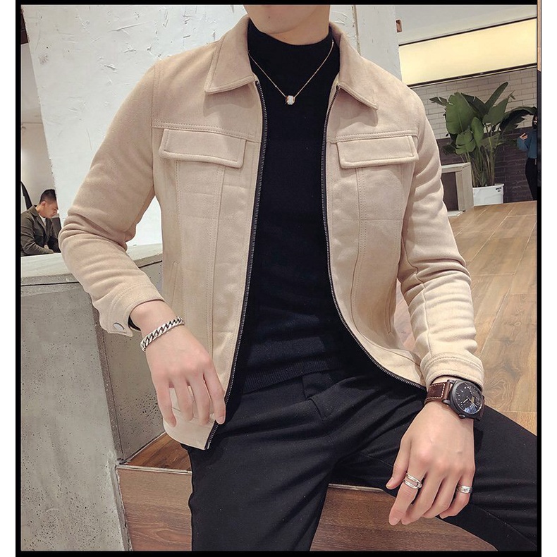 Áo khoác nam da lộn, áo khoác nam đẹp Hàn Quốc được yêu thích mẫu mới năm 2022