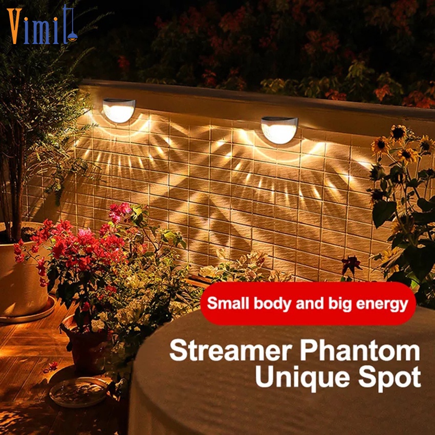Vimite Đèn LED Gắn Tường Cảm Biến Tự Động Chống Nước Chạy Bằng Năng Lượng Mặt Trời