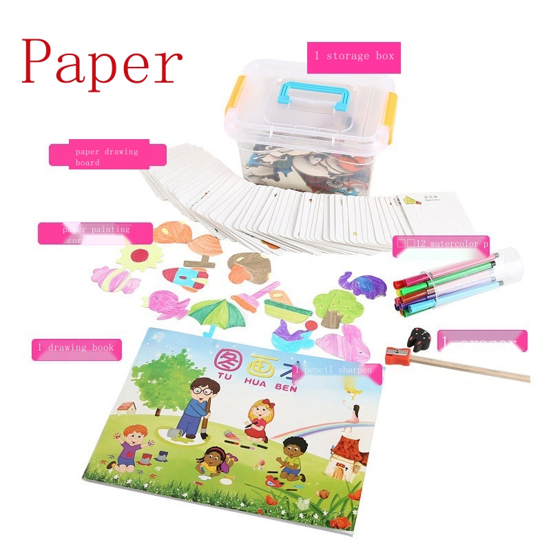 Bộ Dụng Cụ Vẽ Màu Bằng Gỗ Dành Cho Bé Trai Bé Gái