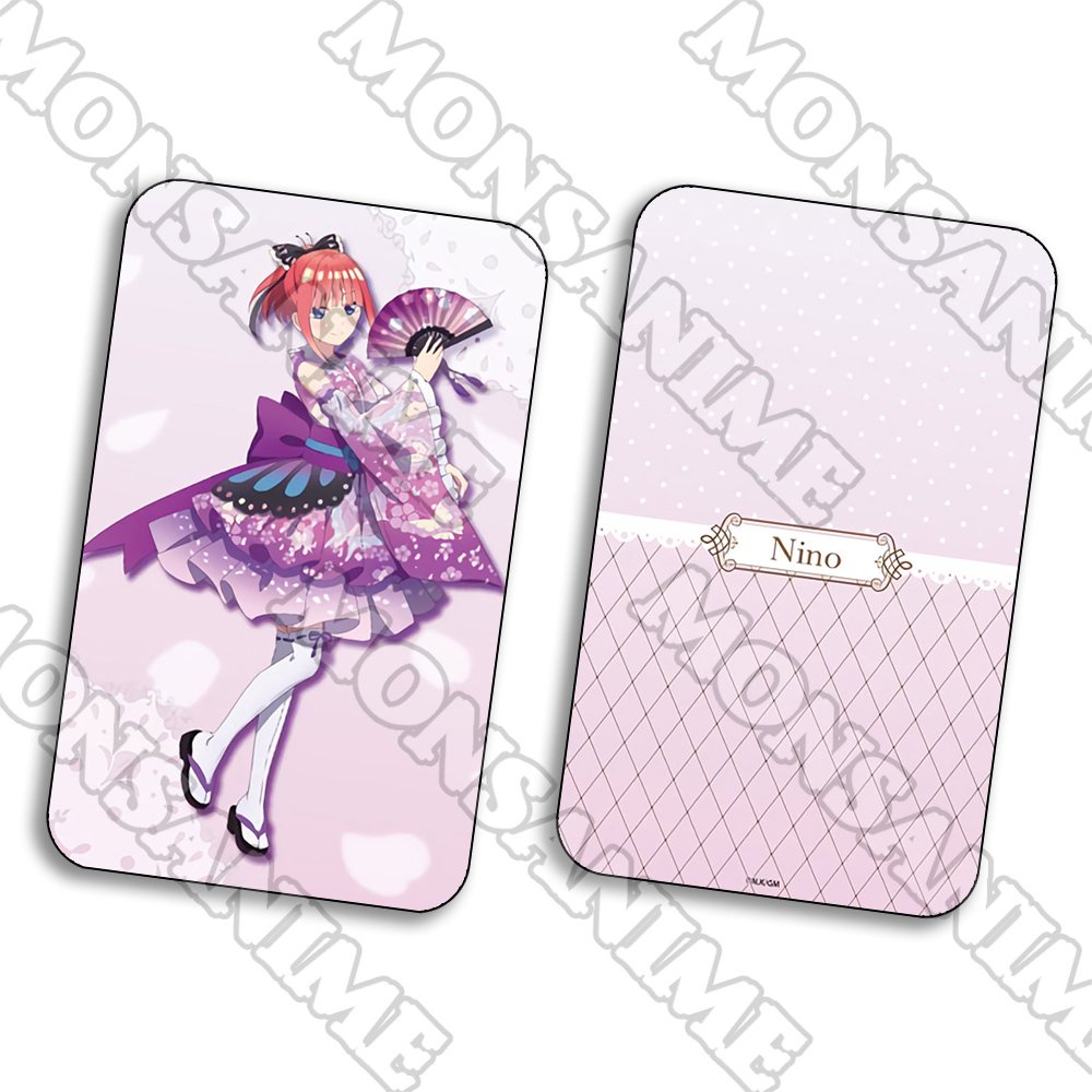 Ảnh card bo góc in hình NHÀ CÓ NĂM NÀNG DÂU ver KIMONO CÁCH TÂN thẻ bo viền 5*8cm anime chibi