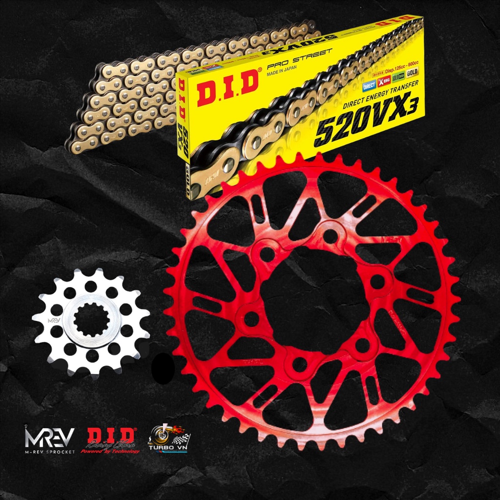 Nhông Sên Dĩa MREV cho xe Yamaha R3/ MT-03