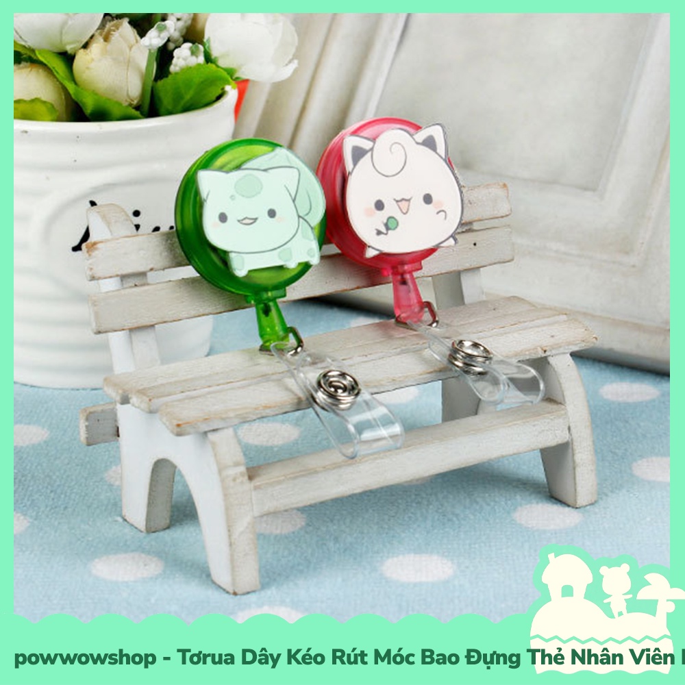 [Sẵn VN - Hỏa Tốc] Tơrua Dây Kéo Rút Móc Bao Đựng Thẻ Nhân Viên Phong Cách Nhân Vật Anime Game Pocket Monster