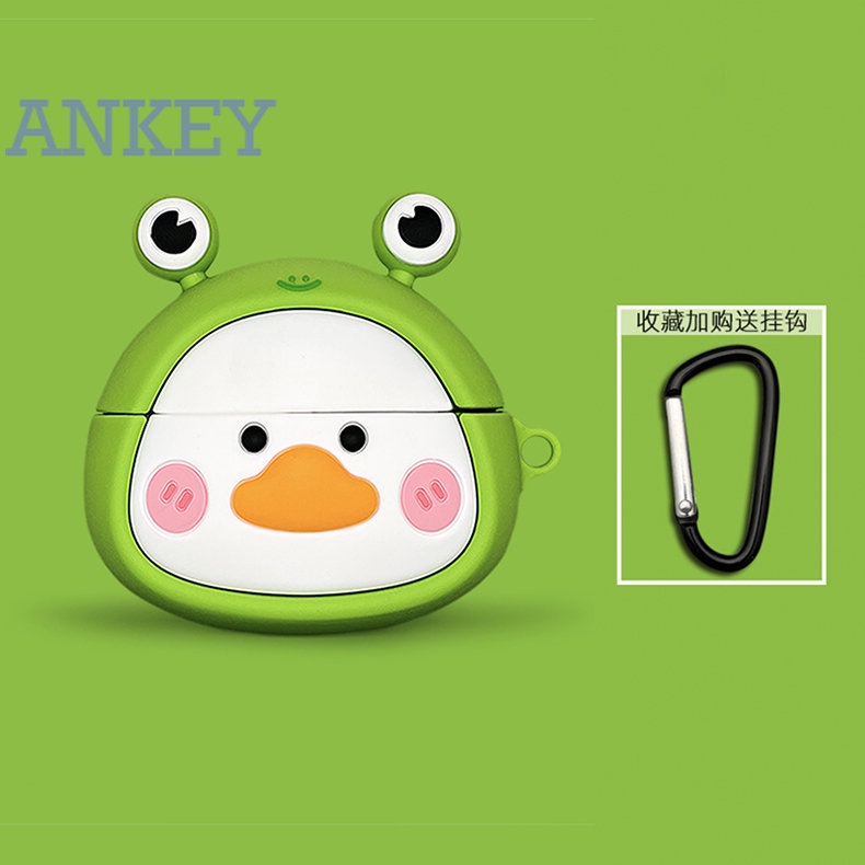 Redmi Buds 3 / Buds3 Pro / Buds 4 Pro Cover Frog Duck Cartoon Earphone Silicone Case Earbuds Waterproof Shockproof Soft Protective Headphone Cover Headset Skin with Hook