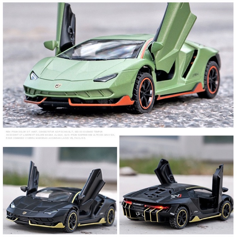 Mô Hình Xe Hơi Lamborghini LP780-4 Tỉ Lệ 1: 36 Bằng Hợp Kim Có Đèn Và Nhạc Dễ Thương Cho Bé Trai