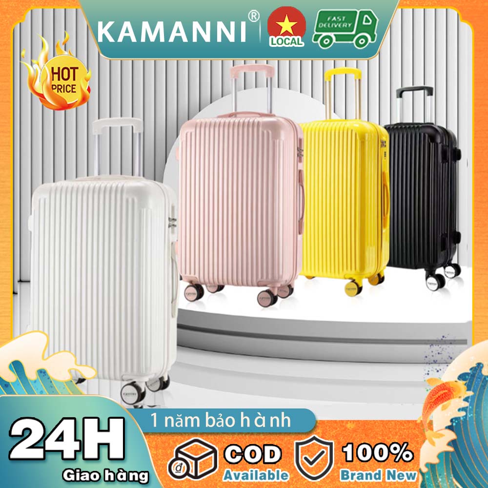 【KAMANNI】Va li cuộn hành trình màu kẹo tươi khung dây kéo ABS+PC va li nhỏ với mật mã 20inch 24inch