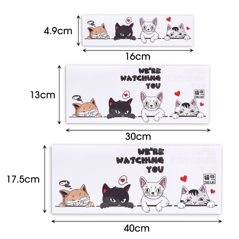 Miếng Dán PVC Hình Mèo Hoạt Hình Chống Nước Trang Trí Xe Hơi