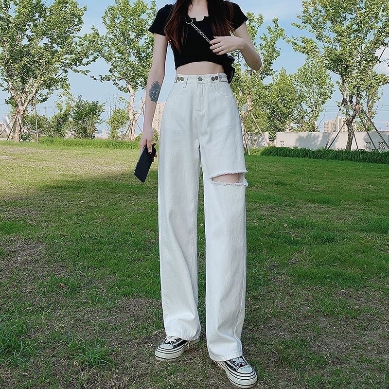 Quần bò ống rộng nữ cạp cao M7 quần jeans ống rộng lưng cao, vải bò dày đẹp , không giãn ,dáng suông M736 | BigBuy360 - bigbuy360.vn