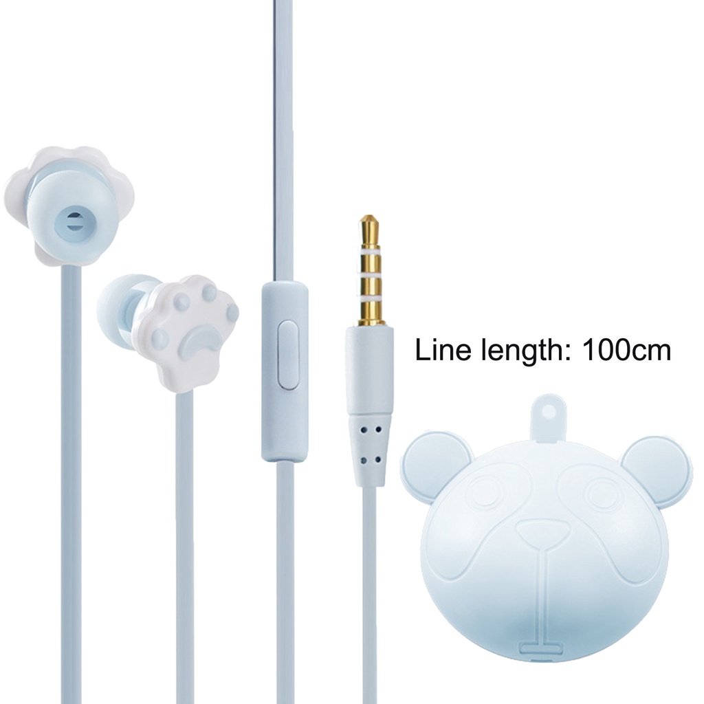 Tai Nghe Nhét Tai KW Có Dây 3.5mm Thiết Kế Chân Mèo Dễ Thương Cho Điện Thoại