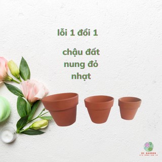 Chậu trồng sen đá, chậu đất nung trồng sen đá dc garden size 5-8.5cm- màu đỏ